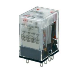 Relay, plug-in, 14-pin, 4PDT, 6 A, mechanical indicator, 24 VDC