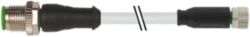M12 male 0° / M8 female 0° PVC 3x0.25 gy UL/CSA 2m