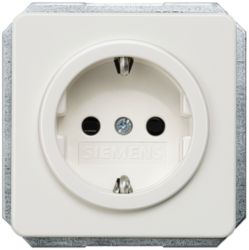 DELTA profil, titanium white SCHUKO socket outlet 10/16 A 250 V With s