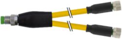 Y-Distributor M8 male / M8 female 0° A-cod. PVC 3x0.25 ye UL/CSA 0.3m