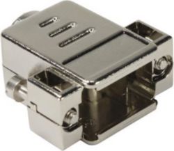 Shell housing, Size: D-Sub 1, With short locking screws, Thread 4-40 UNC, Top entry, 1x, Material (hood/housing): Thermoplastic, Metallised