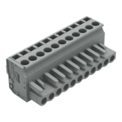 1-conductor female connector, angled CAGE CLAMP® 2.5 mm² gray