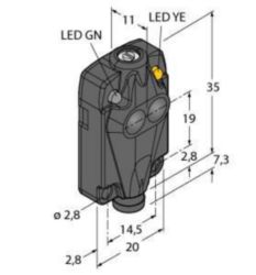 Foto-elektrische sensor, diffuse sensoren, Miniatuursensor