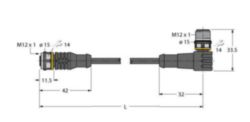 Actuator- en sensorkabel / PUR, Verlengkabel