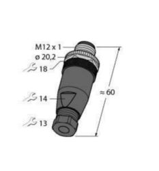 CONNECTOR 4P M12 RECHT ZELFCONF.