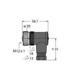 CONNECTOR M12 X 1 / 4-POLIG