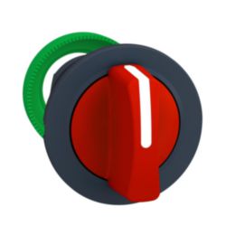 Kop voor keuzeschakelaar - 3 pos - Rood - Terugvering R naar M