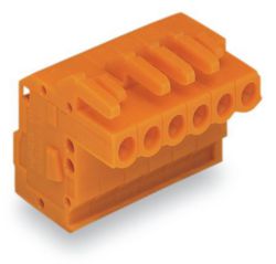 1-draads female steker, haaks CAGE CLAMP® 2,5 mm² oranje