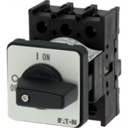 On-Off switch, P1, 25 A, flush mounting, 3 pole, with black thumb grip