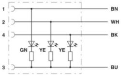 SAC-4P-M12MR/1,5-PUR/M12FS-3L