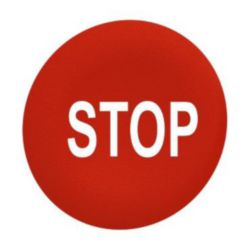 KUN,VERZ,DRUKKN,KAPJE ROOD ''STOP''