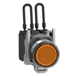 METAL PUSH-TO-TEST PILOT LIGHT 24V ORANG