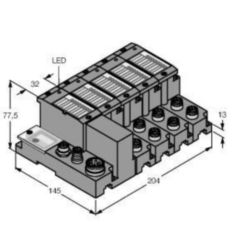 set voor I/O-communicatie via Profibus-DPV1 in beschermingsgraad IP67