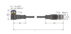 Actuator- en sensorkabel / PUR, Verlengkabel