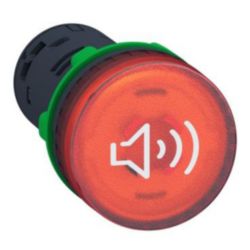 Verlichte buzzer rood 24V AC/DC continu