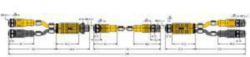 Y-verdeler met kabel, 2x connector M12 × 1 - 2x contraconnector M12 ×