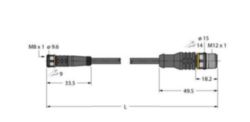 Actuator- en sensorkabel / PUR, Verlengkabel