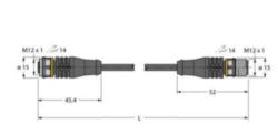 Actuator- en sensorkabel / PUR, Verlengkabel