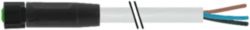 M8 female 0° A-cod. with cable Lite PUR 3x0.25 gy UL/CSA+drag ch. 10m