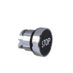 KOP DRUKKNOP, ZWART, ''STOP''