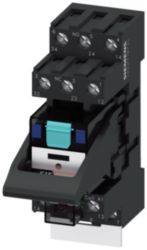 Plug-in relay complete unit 24 V DC, 3 change-over contacts LED module