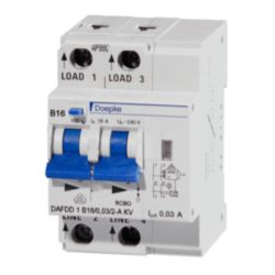 Fire protection switch 2-pole, 16 A, 0.01 A, B-Char, Type A, short-time delayed