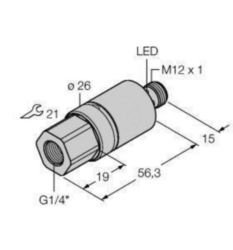 druksensor, met 2 transistorschakeluitgangen pnp/npn