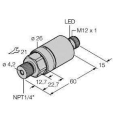 druksensor, met 2 transistorschakeluitgangen pnp/npn