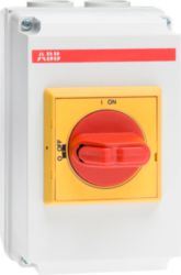 Lastscheider in behuizing, 4P 2x DC21 32 A/ 660VDC rood/gele knop
