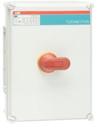 Veiligheidslastschakelaar 55 kW 3 polig, IP65, rood geel hendel