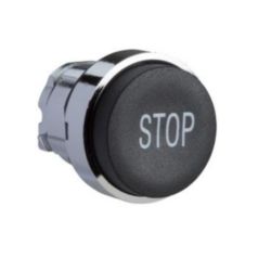 KOP DRUKKNOP, ZWART, ''STOP''