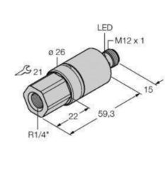 druksensor, met 2 transistorschakeluitgangen pnp/npn