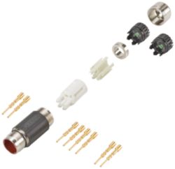 power connector Sz. 1 type: 6FX2003-0LA00 6-pole pin, male thread 1x 6-pole insulator 8x pin contacts (1-2.5 mm2) 2x cable terminal for cable diame...
