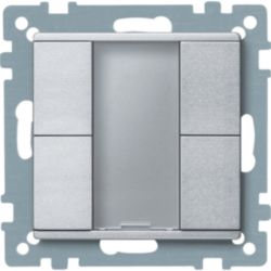 KNX Impulsdrukker - 2-voudig plus - Aluminium - Systeem M