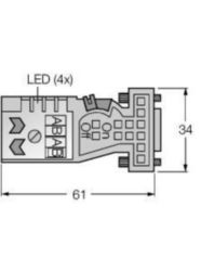 Sub-D-connector, Confectioneerbare connector, Connector, recht
