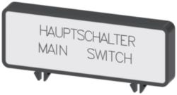 Additional plate, German/English Hauptschalter/main switch (10 units per pack)