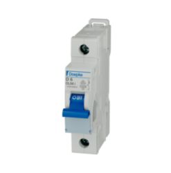 Miniature circuit-breakers 1-pole, D-Char, 400 V/6 A AC, 60 V/6 A DC, 10 kA