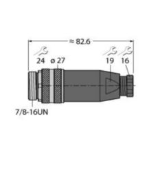 7/8? cilindervormige connector, Confectioneerbare connector, recht