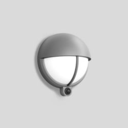 Wandarmatuur met PIR-sensor, voor binnen- en buiten, Zilver 3000 K