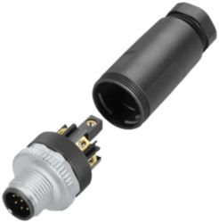 RF plug M12 8-pole, male, straight, screw connection, minimum order quantity 5 units