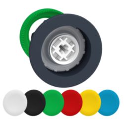 Verzonken drukknop kop met 6 kleurcaps