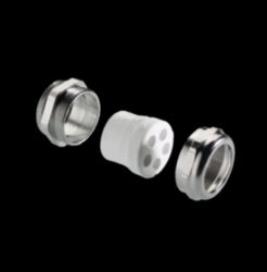 Kabelwartel messing vernikkeld, PG29, doorlaat 7x7mm