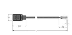 Ventielconnector, bouwvorm B, Aansluitkabel