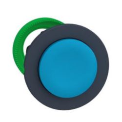 Verzonken drukknop kop blauw verhoogd