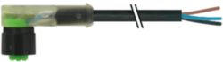 M12 female 90° with cable LED SC FEP 5xAWG22 bk 5m