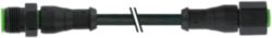 M12 male 0° / M12 female 0° A-cod. V4A FEP 5xAWG22 bk 5m