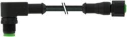 M12 male 90° / M12 female 0° A-cod. V4A FEP 5xAWG22 bk 1m
