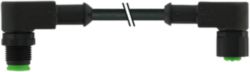 M12 male 90° / M12 female 90° A-cod. V4A FEP 5xAWG22 bk 2m