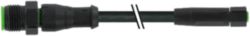 M12 male 0° / M8 female 0° A-cod. V4A FEP 5xAWG22 bk 1.5m