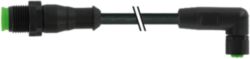M12 male 0° / M8 female 90° A-cod. V4A FEP 5xAWG22 bk 0.6m